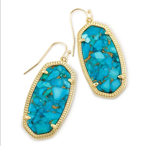 Kendra Scott Jewelry - Kendra Scott Elle bronze veined turquoise earrings